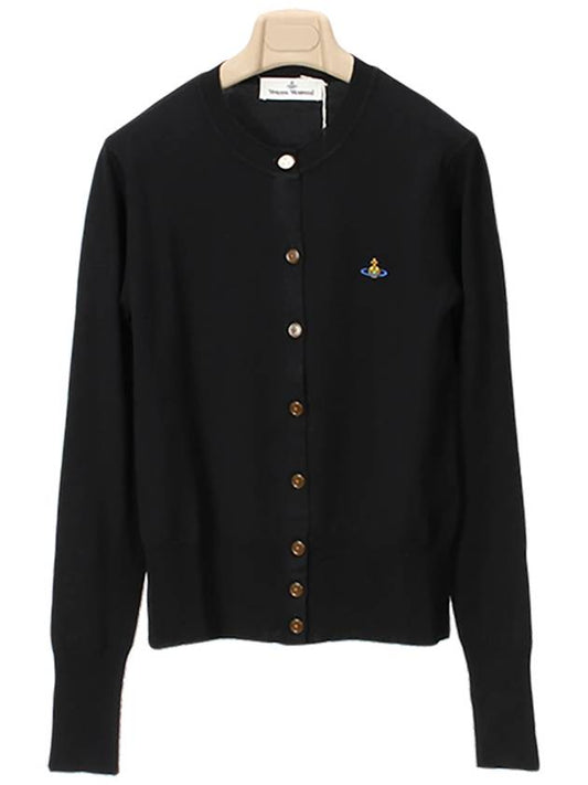 Bea Logo Wool Cardigan Black - VIVIENNE WESTWOOD - BALAAN 2