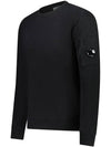 Light Fleece Crew Neck Sweatshirt Black - CP COMPANY - BALAAN 5