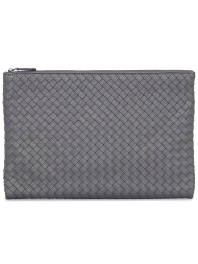 Intrecciato Document Clutch Bag Grey - BOTTEGA VENETA - BALAAN 2