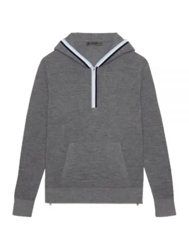 Women'S Waffle Stitch Merino Wool Hoodie Grey - G/FORE - BALAAN 2