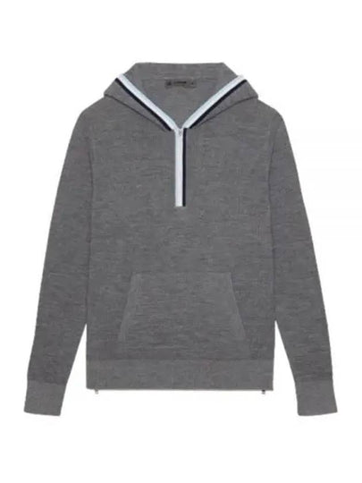 Women'S Waffle Stitch Merino Wool Hoodie Grey - G/FORE - BALAAN 2