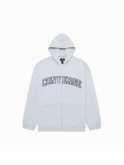 Retro Logo Zip Up Hoodie Light Grey Header - CONVERSE - BALAAN 2