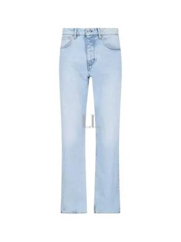 Classic Fit Cotton Denim Straight Jeans Light Blue - AMI - BALAAN 2