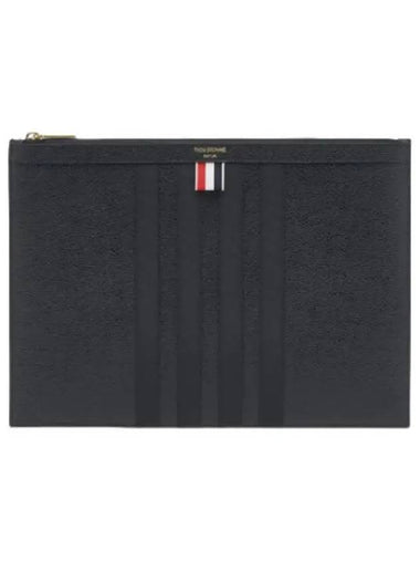 Diagonal RWB leather clutch black - THOM BROWNE - BALAAN 1