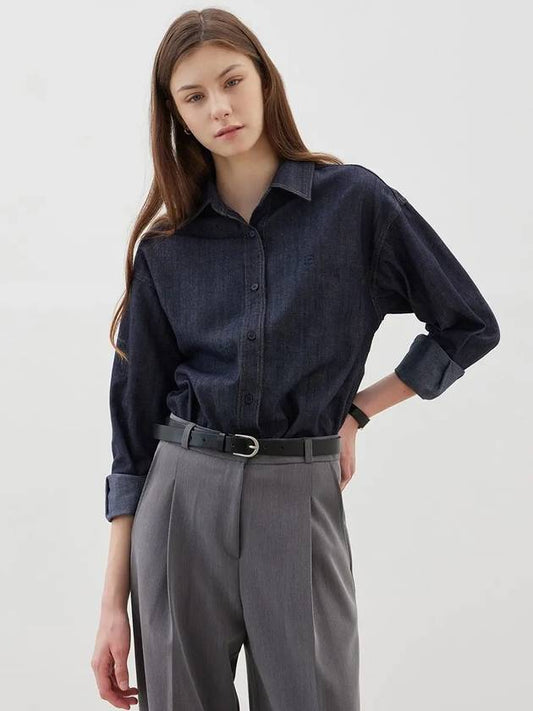 Minimal logo denim shirt indigo - LESEIZIEME - BALAAN 2