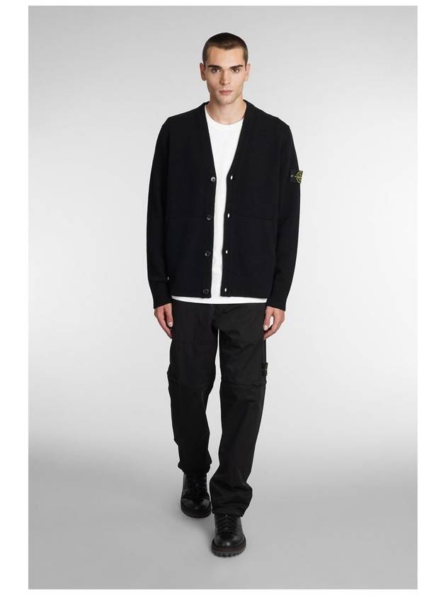 Men's Wappen Patch Button Cardigan Black - STONE ISLAND - BALAAN 3