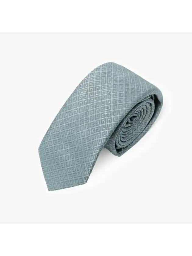 4G All Over Embroidered Logo Silk Tie Grey - GIVENCHY - BALAAN 3