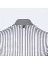 Striped Short Sleeve Polo Shirt Grey - THOM BROWNE - BALAAN 5