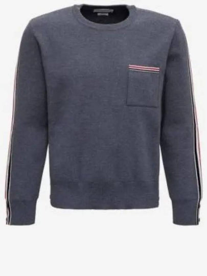 Men's Stripe Wool Knit Top Grey - THOM BROWNE - BALAAN 2