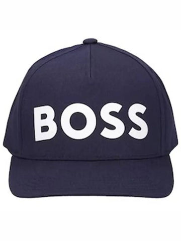 Boss SEVILE Seville front logo detail cotton cap hat navy - HUGO BOSS - BALAAN 1