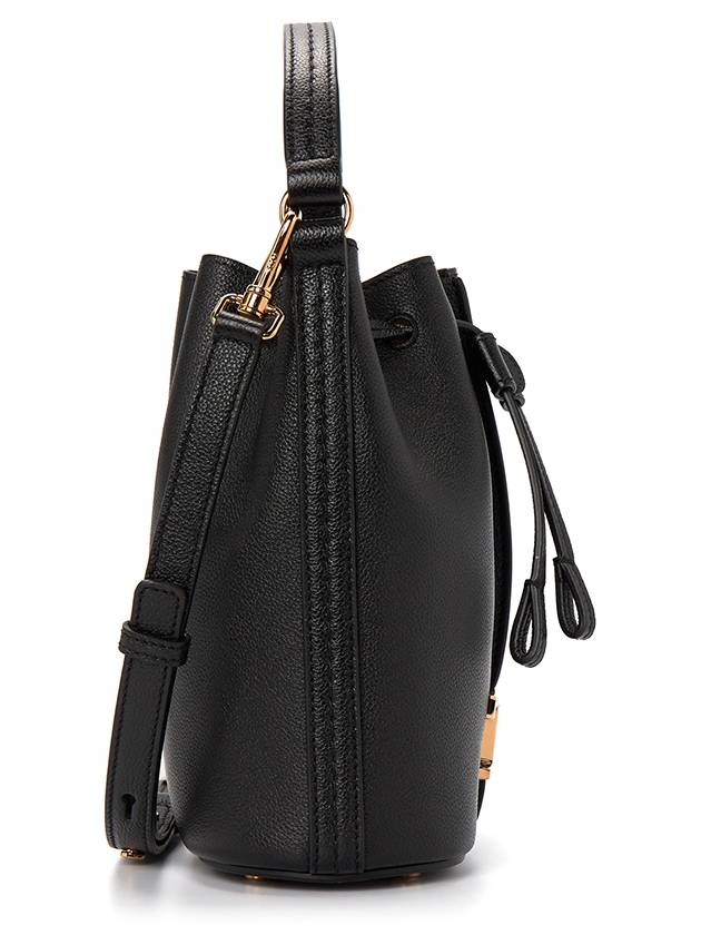 T Timeless Leather Micro Logo Bucket Bag Black - TOD'S - BALAAN 4