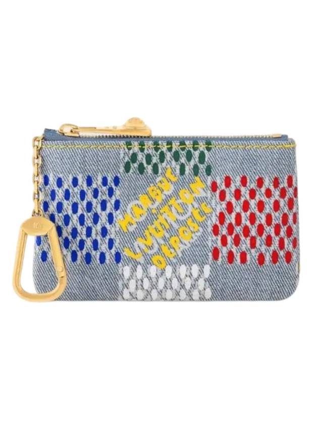 Damier Denim Key Pouch Bag Blue - LOUIS VUITTON - BALAAN 1