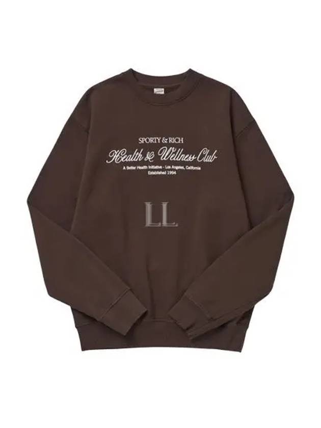 Club Crew Neck Cotton Sweatshirt Brown - SPORTY & RICH - BALAAN 2