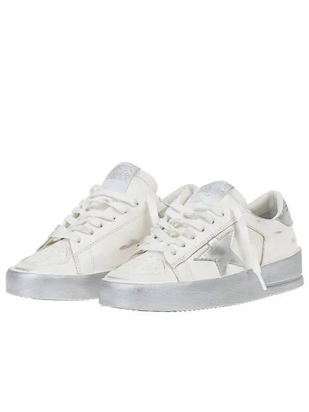 Stardan Silver Tab Low Top Sneakers White - GOLDEN GOOSE - BALAAN 2