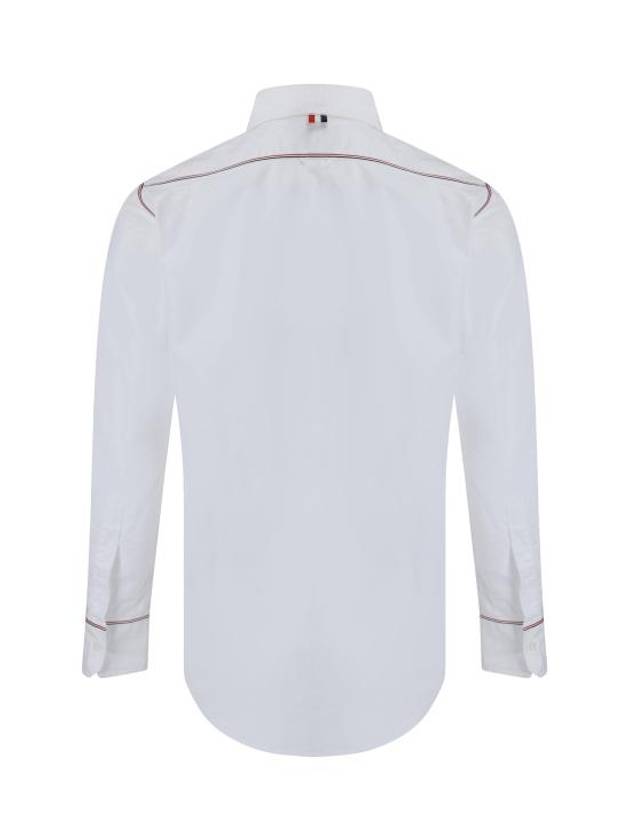 Oxford Grosgrain Framing Long Sleeve Shirt White - THOM BROWNE - BALAAN 3