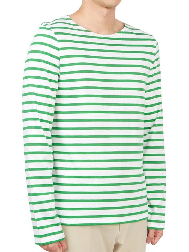 Minquiers Modern Stripe Long Sleeve T-Shirt Green - SAINT JAMES - BALAAN 4