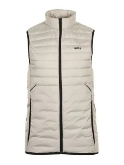 Padded Regular Fit Water-Repellent Fabric Vest Light Beige - HUGO BOSS - BALAAN 2