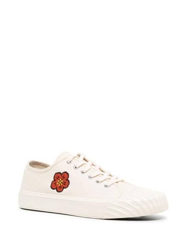 School Flower Low Top Sneakers Cream - KENZO - BALAAN 4