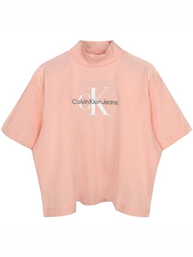 Monologo High Neck Short Sleeve T-Shirt Blossom - CALVIN KLEIN - BALAAN 2