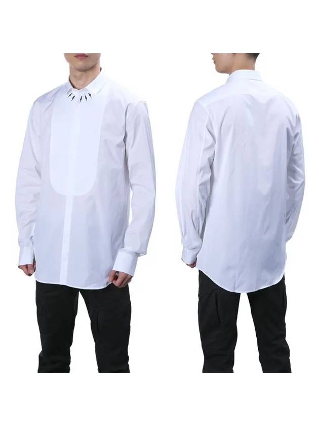 Men's Thunder Print White Shirt - NEIL BARRETT - BALAAN 1