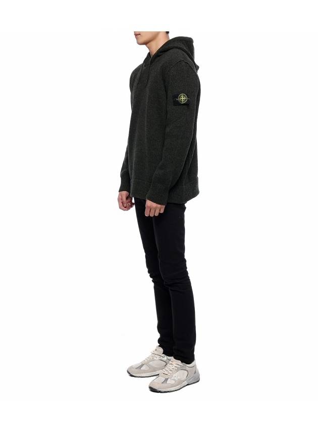 Compass Patch Crew Neck Hoodie Black - STONE ISLAND - BALAAN 5