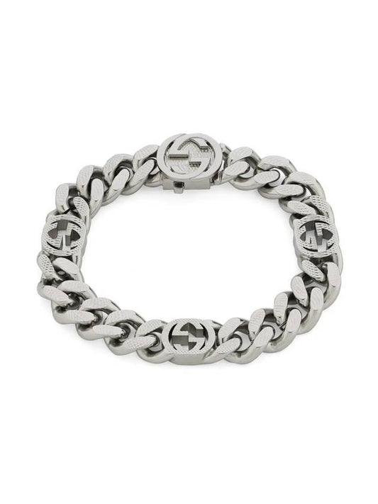 Palladium Metal Interlocking G Bracelet Silver - GUCCI - BALAAN 1