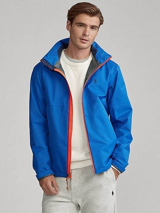 Blue Twill Hooded Windbreaker Windbreaker - POLO RALPH LAUREN - BALAAN 1