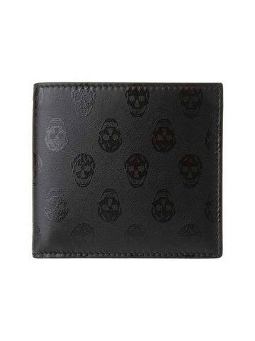 Biker Skull Pattern Bicycle Wallet Black - ALEXANDER MCQUEEN - BALAAN.