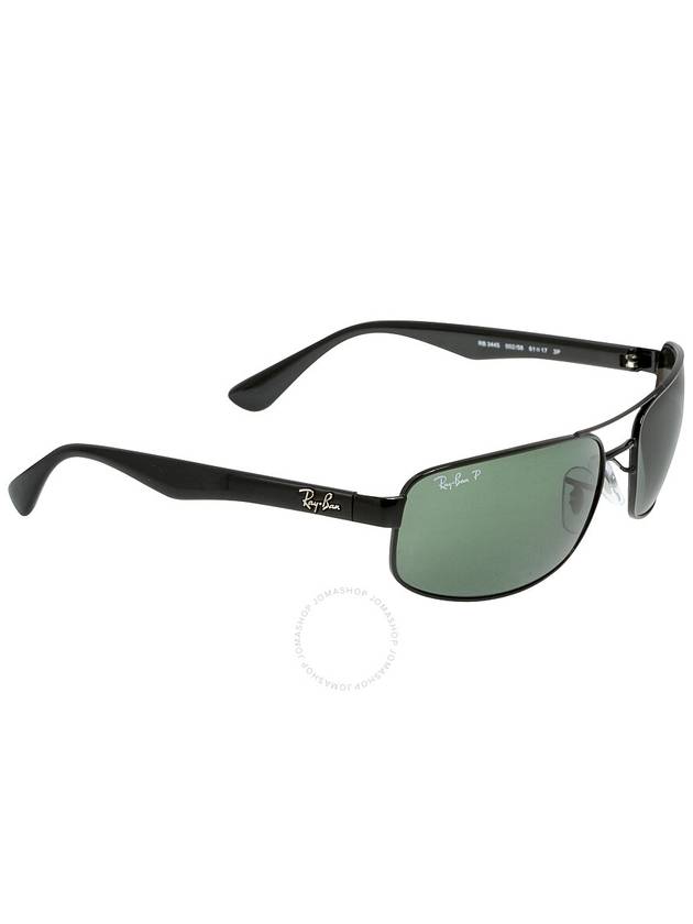 Ray Ban Polarized Green Rectangular Men's Sunglasses RB3445 002/58 61 - RAY-BAN - BALAAN 3