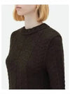 Women's Shetland Chevron Knit Top Dark Chestnut - BOTTEGA VENETA - BALAAN 2