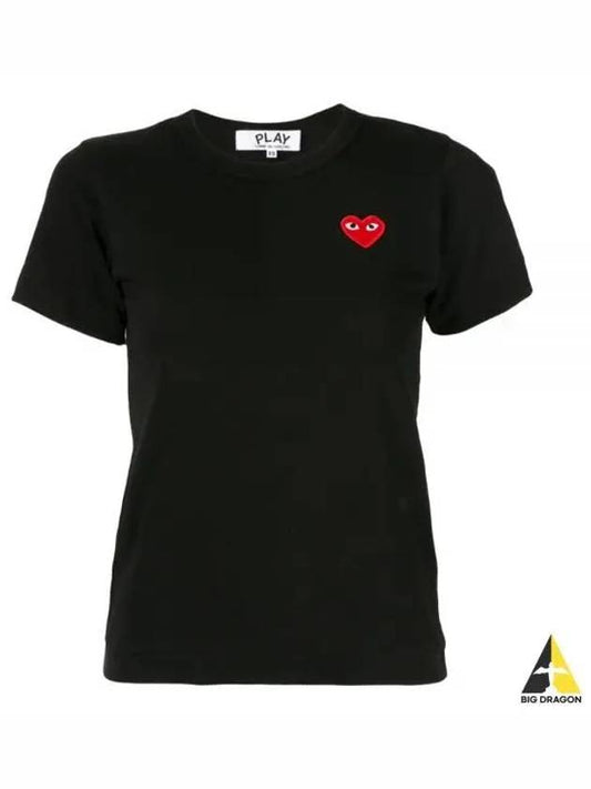 Red Heart Short Sleeve T-Shirt P1 T107 1 Black - COMME DES GARCONS - BALAAN
