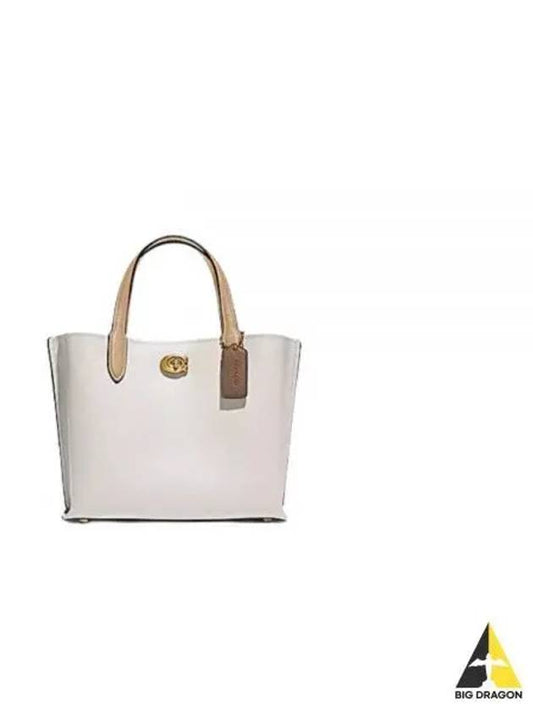 Willow 24 In Color Block Tote Bag Beige - COACH - BALAAN 2