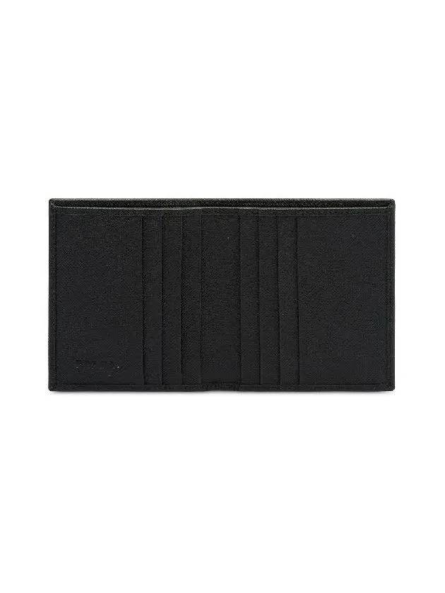 Triangle Logo Saffiano Half Wallet Black - PRADA - BALAAN 5