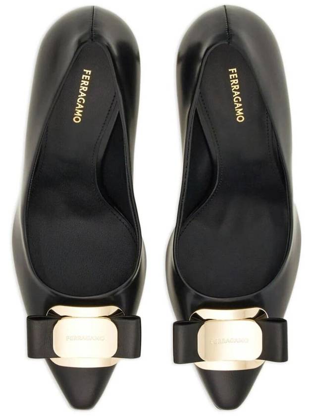 New Vara Plate Pumps Heel Black - SALVATORE FERRAGAMO - BALAAN 5