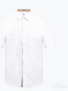 Chest Monogram Embroidered Cotton Short Sleeve Shirt White - BURBERRY - BALAAN 2