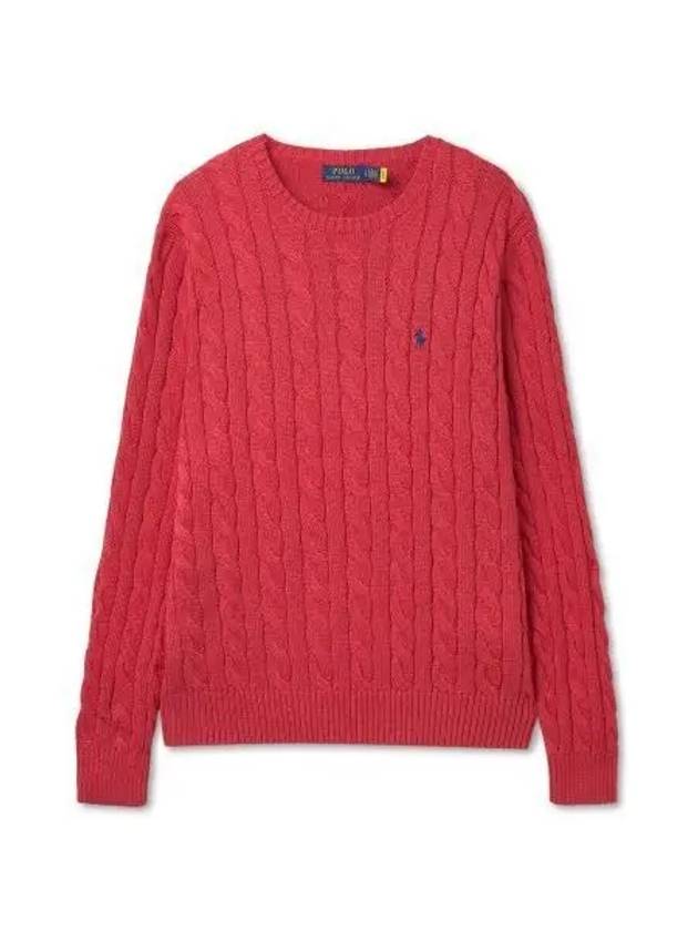 cable knit cotton sweater red - POLO RALPH LAUREN - BALAAN 1