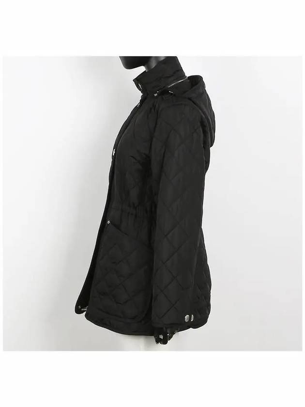 Diamond Quilted Long Nylon Jacket Black - BURBERRY - BALAAN 4