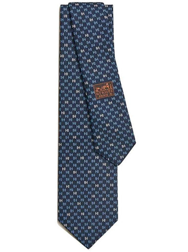 H Speed ​​Silk Tie Navy - HERMES - BALAAN 1