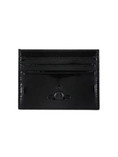 Shiny Patent Flat Card Wallet Black - VIVIENNE WESTWOOD - BALAAN 2