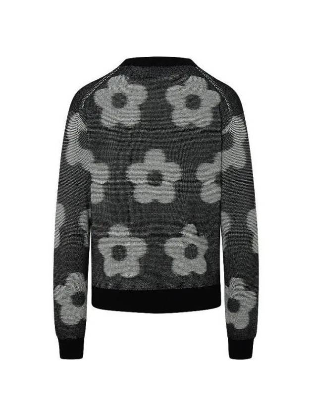 Flower Spot Cotton Cardigan Grey - KENZO - BALAAN 4