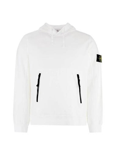 Cotton Waffen Patch Hoodie White - STONE ISLAND - BALAAN 1