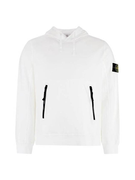 Cotton Waffen Patch Hoodie White - STONE ISLAND - BALAAN 1