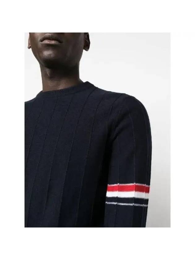 Wool Relaxed Pullover Knit Top Navy - THOM BROWNE - BALAAN 6