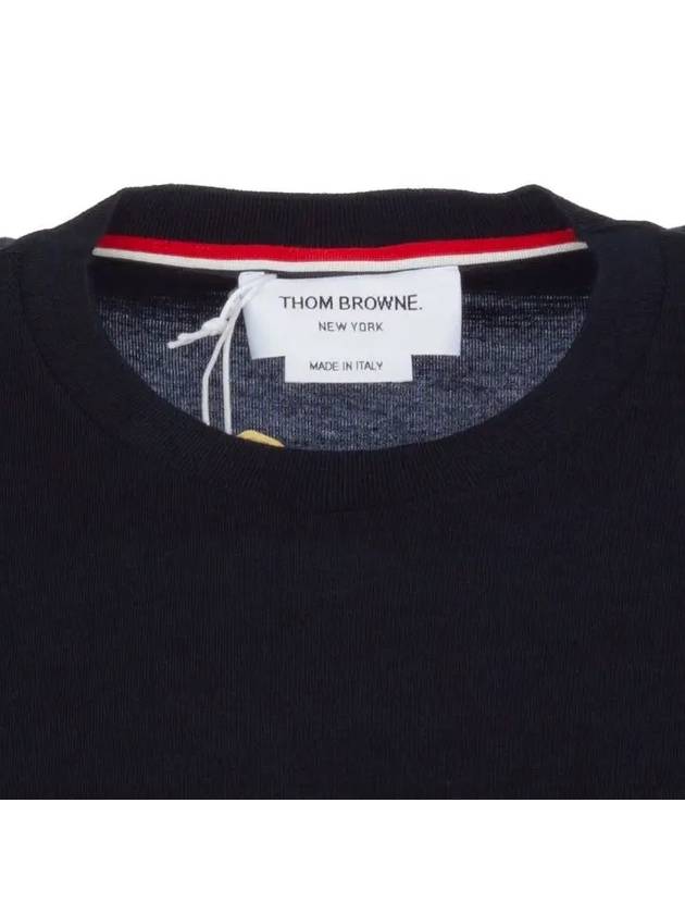 Wool Jersey 4-Bar Long Sleeve T-Shirt Navy - THOM BROWNE - BALAAN 6