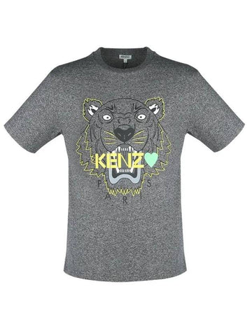 Big Tiger Short Sleeve T-Shirt Grey - KENZO - BALAAN 1