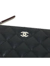 Silver logo grained calfskin clutch bag black - CHANEL - BALAAN 3