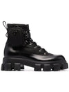 Monolith Brushed Pocket Walker Boots Black - PRADA - BALAAN.