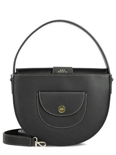 Le Pocket Small Smooth Leather Hobo Cross Bag Black - A.P.C. - BALAAN 2