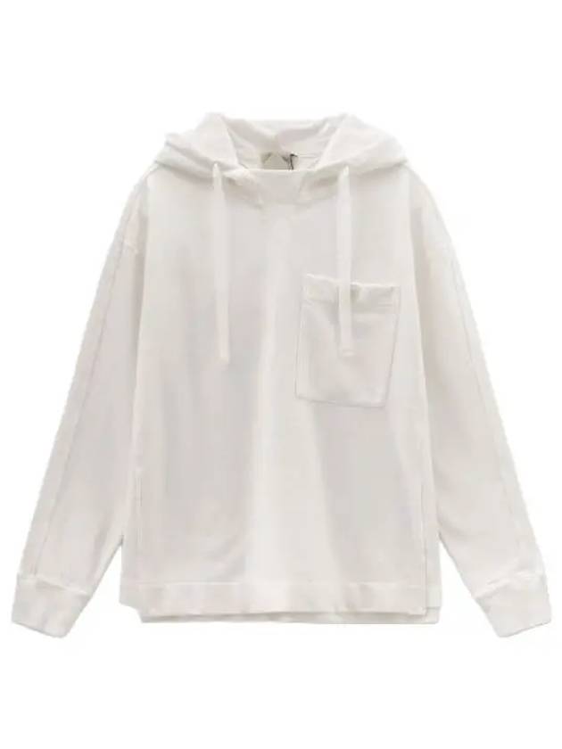 Chest Pocket Logo Label Hood White Hooded Sweatshirt - TEN C - BALAAN 1