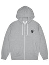 Men's Black Double Heart Waffen Zip Up Hoodie Grey - COMME DES GARCONS - BALAAN 2